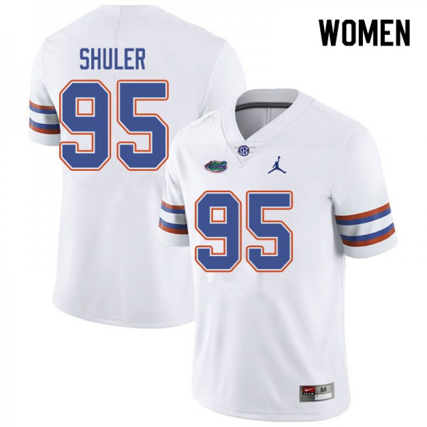 Jordan Brand Women #95 Adam Shuler Florida Gators College Football Jerseys White